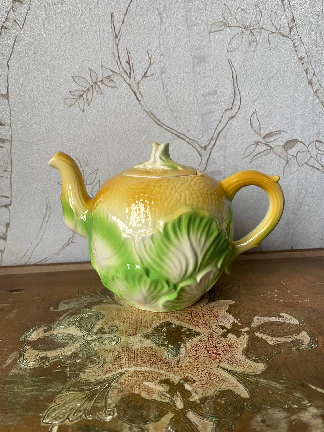 Vintage slip teapot