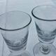 2 old bistro glasses, flared, in blown glass
