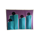 Family portrait original painted tapestry hanging wall art