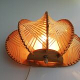 1960s wooden wall light sconce