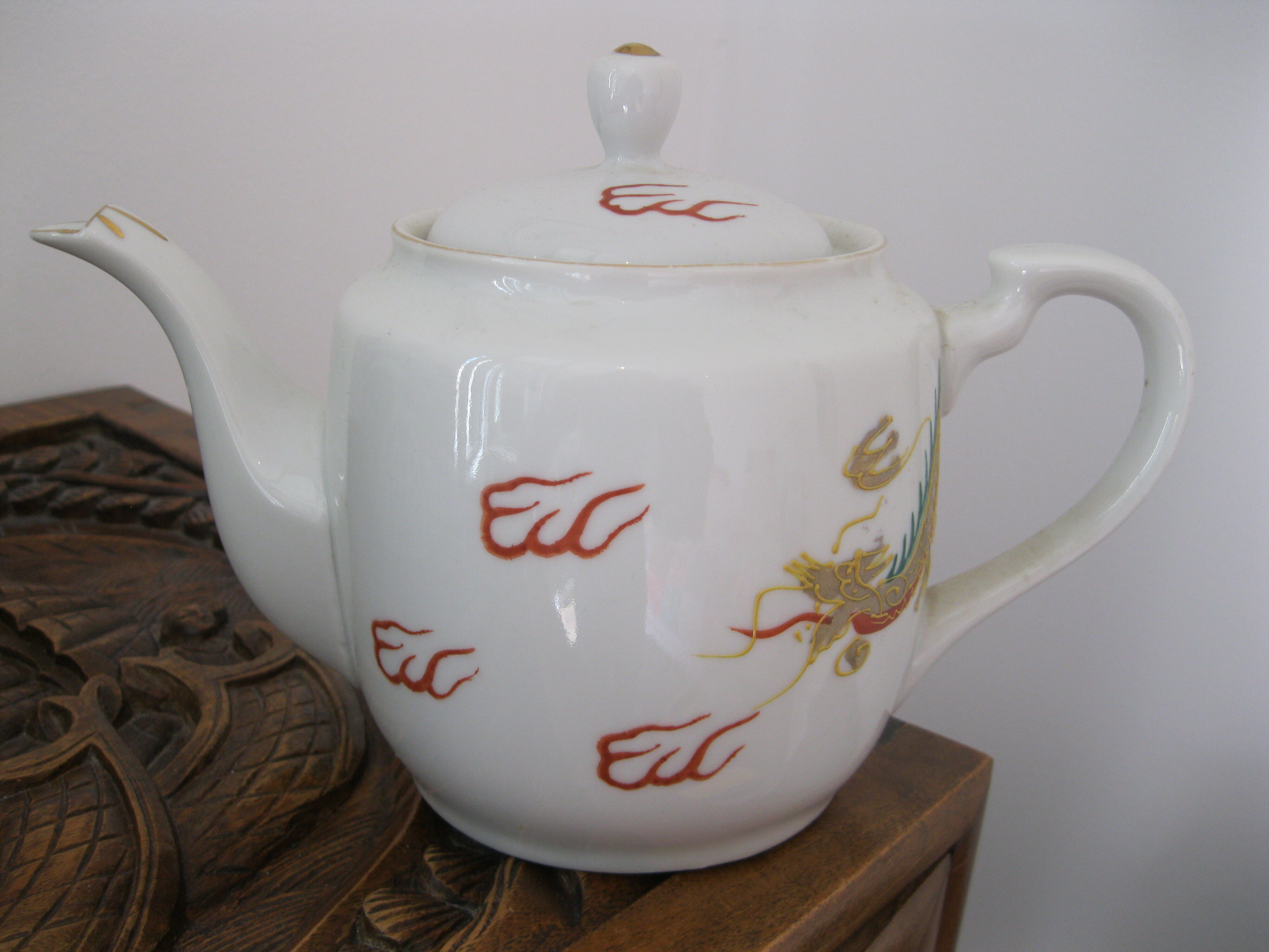 Asia geisha dragon porcelain tea set