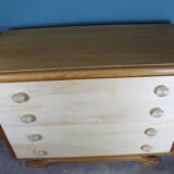 Elegant cassettiera in wood, restored, Italia 1950s, in good conditions