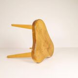 Modern Swedish Scandinavian stool in lacquered birch, 1970s.