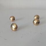 Pair of vintage brass "lens" knobs/furniture handles