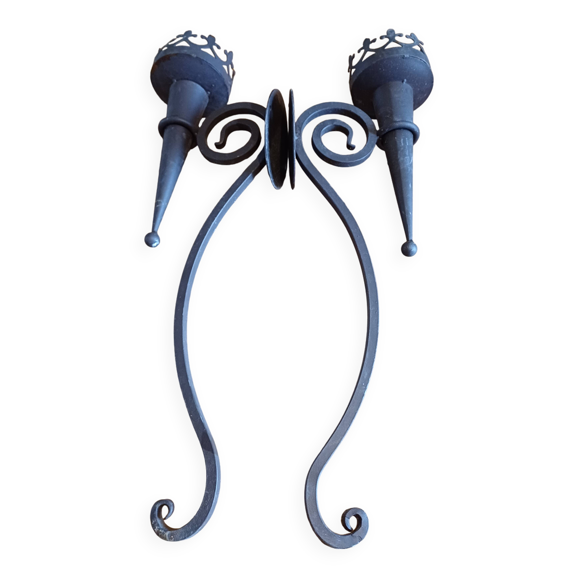 Pair of Wrought Iron Wall Lights