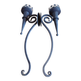 Paire d'Appliques en Fer Forgé