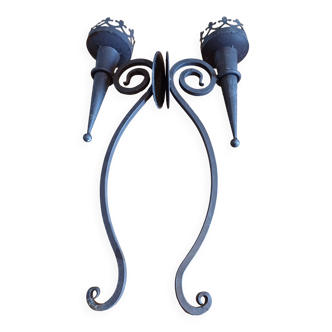 Pair of Wrought Iron Wall Lights