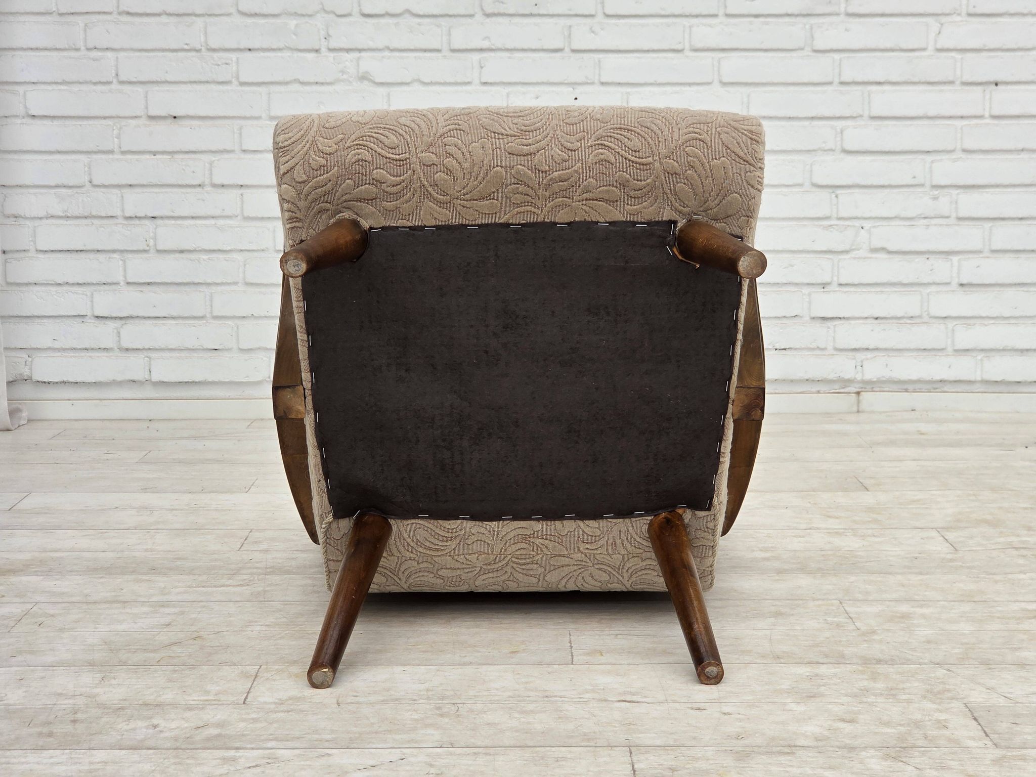 1960s, Danish armchair, furniture wool, beech wood.