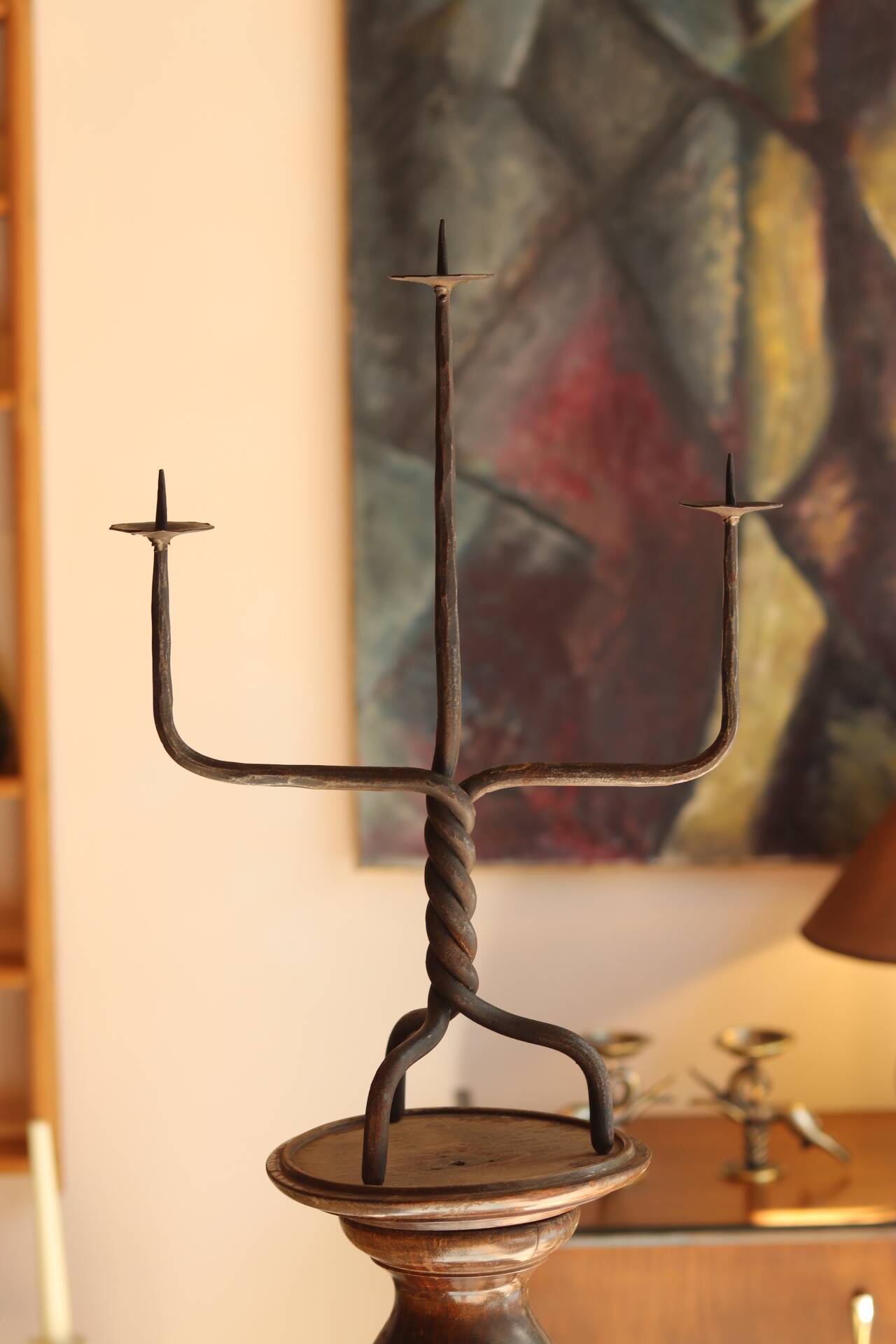 Wrought iron candle holder – 1950s