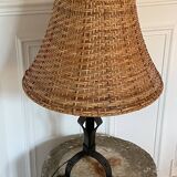 Large vintage wrought iron lamp from the 1950s