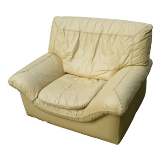 Roche bobois design leather armchair 1970-80