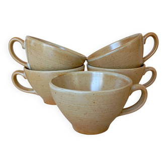 5 CNP Village Stoneware Mugs
