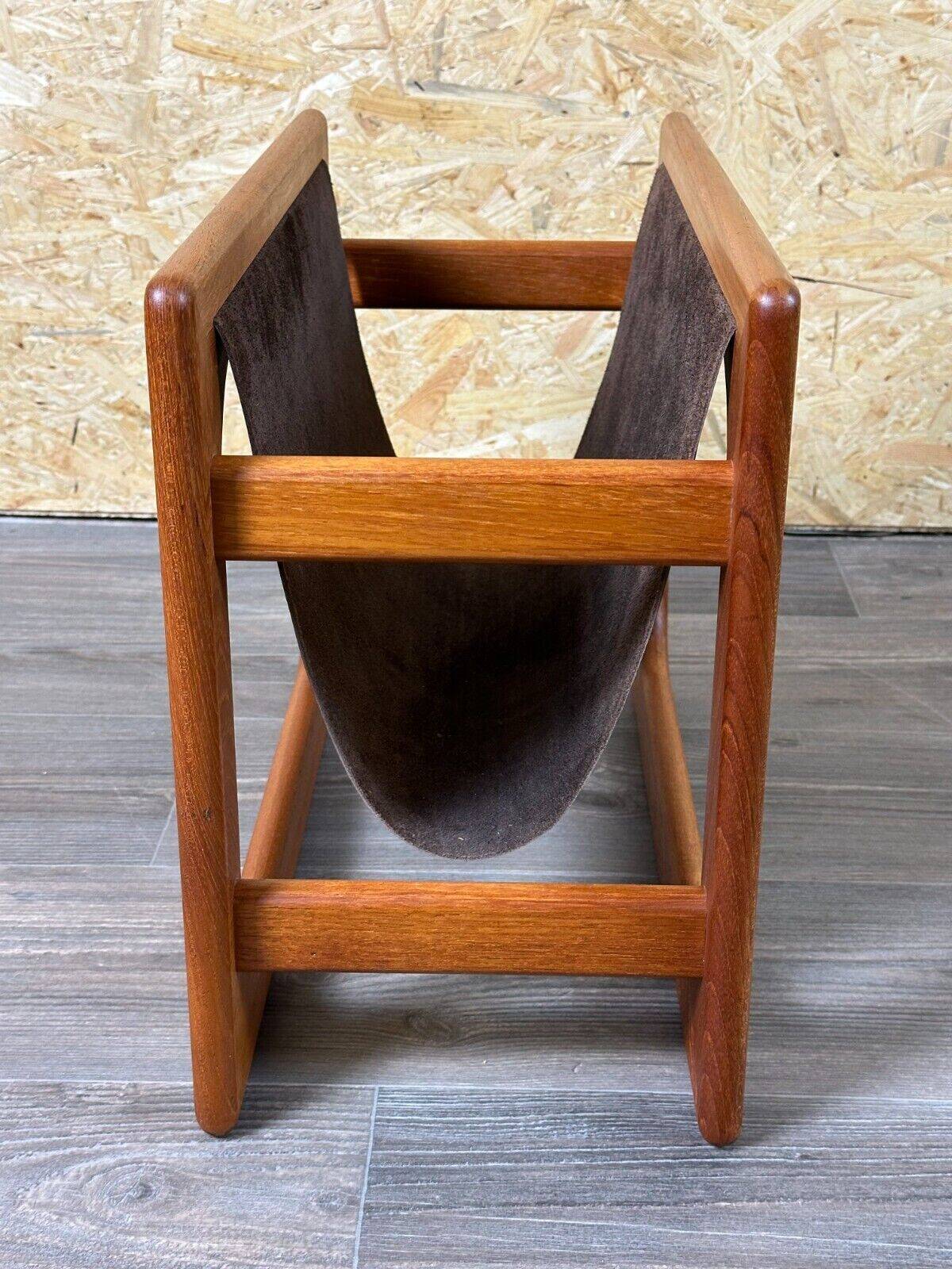 60s 70s newspaper holder Aksel Kjersgaard made of teak & leather