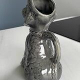Vintage grey poodle-shaped pitcher – Zoomorphic ceramic carafe