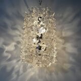 Spectacular Murano glass flower chandelier by Venini for VeArt, Italy 1970s