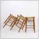 Set of 3 bar stools in Oak and Rush woven seat