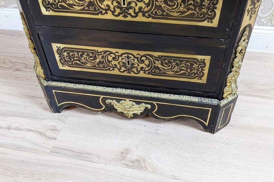 Antique Baroque Revival Inlaid Dresser, 1890s