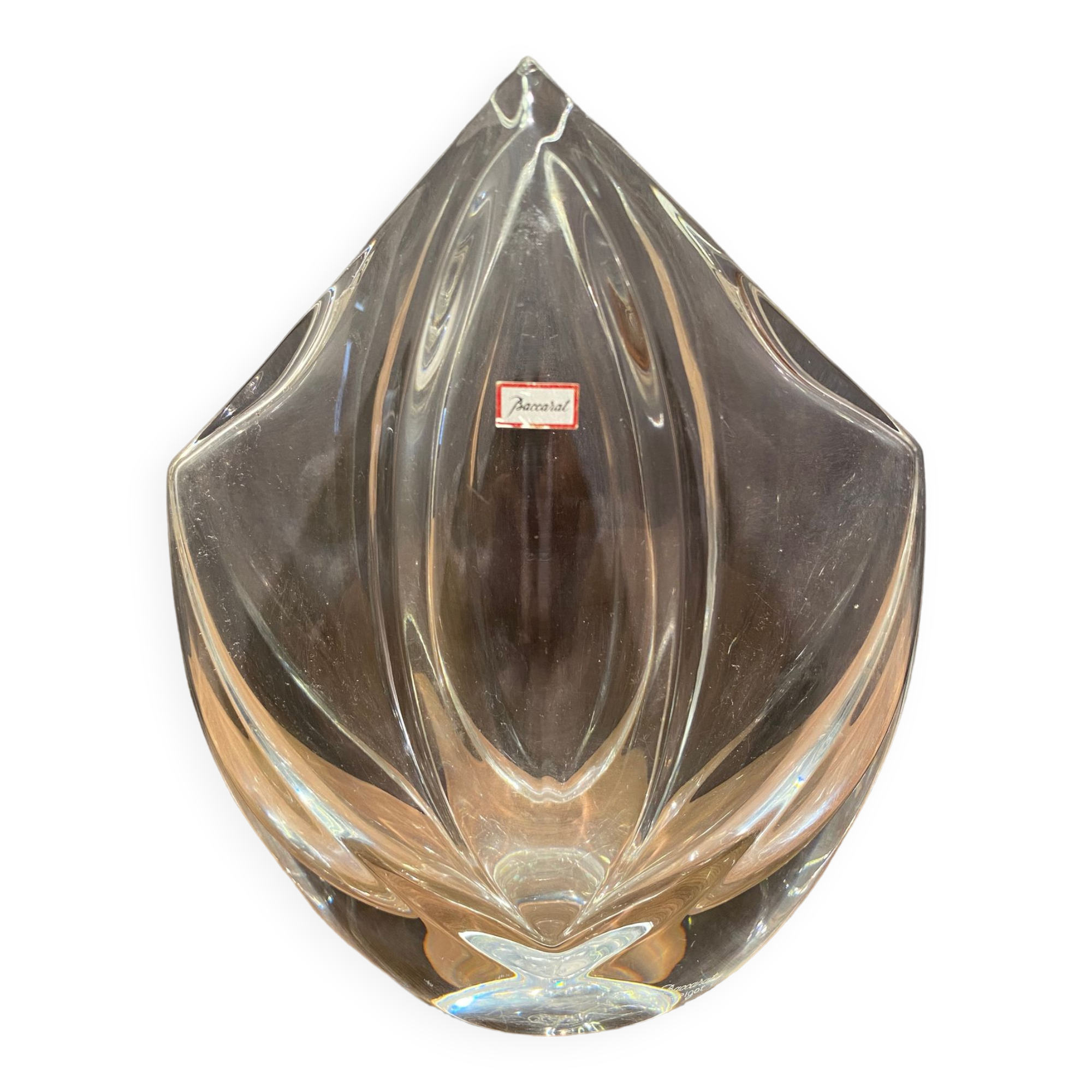 Stylized crystal vase signed Baccarat