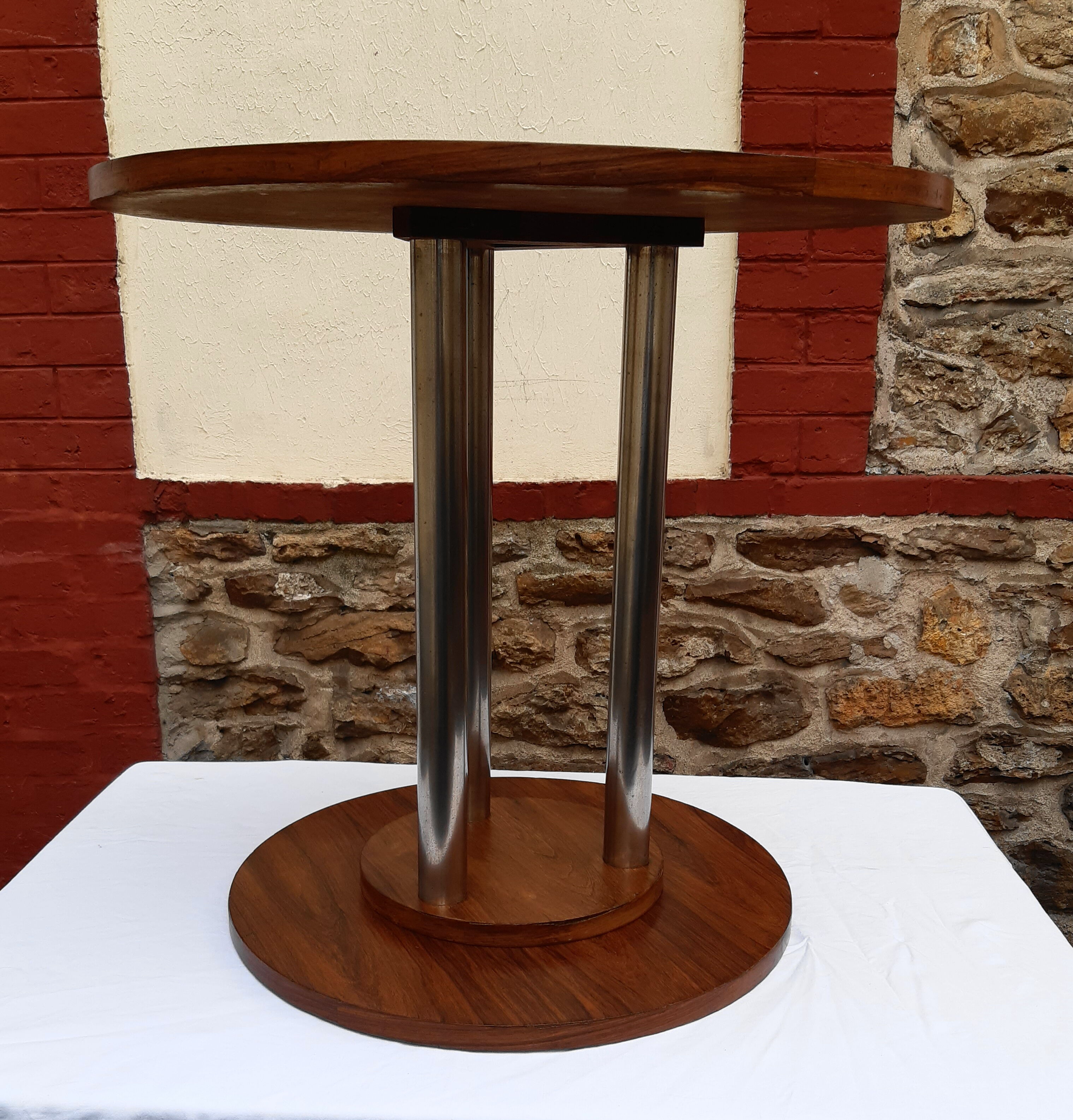 Table gueridon art deco en palissandre, années 30