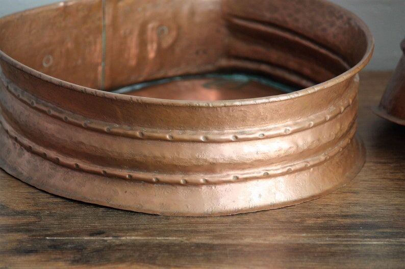 Decorative hammered copper fountain