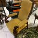 Ancien fauteuil, Voltaire, col-de-cygne stylé restauration