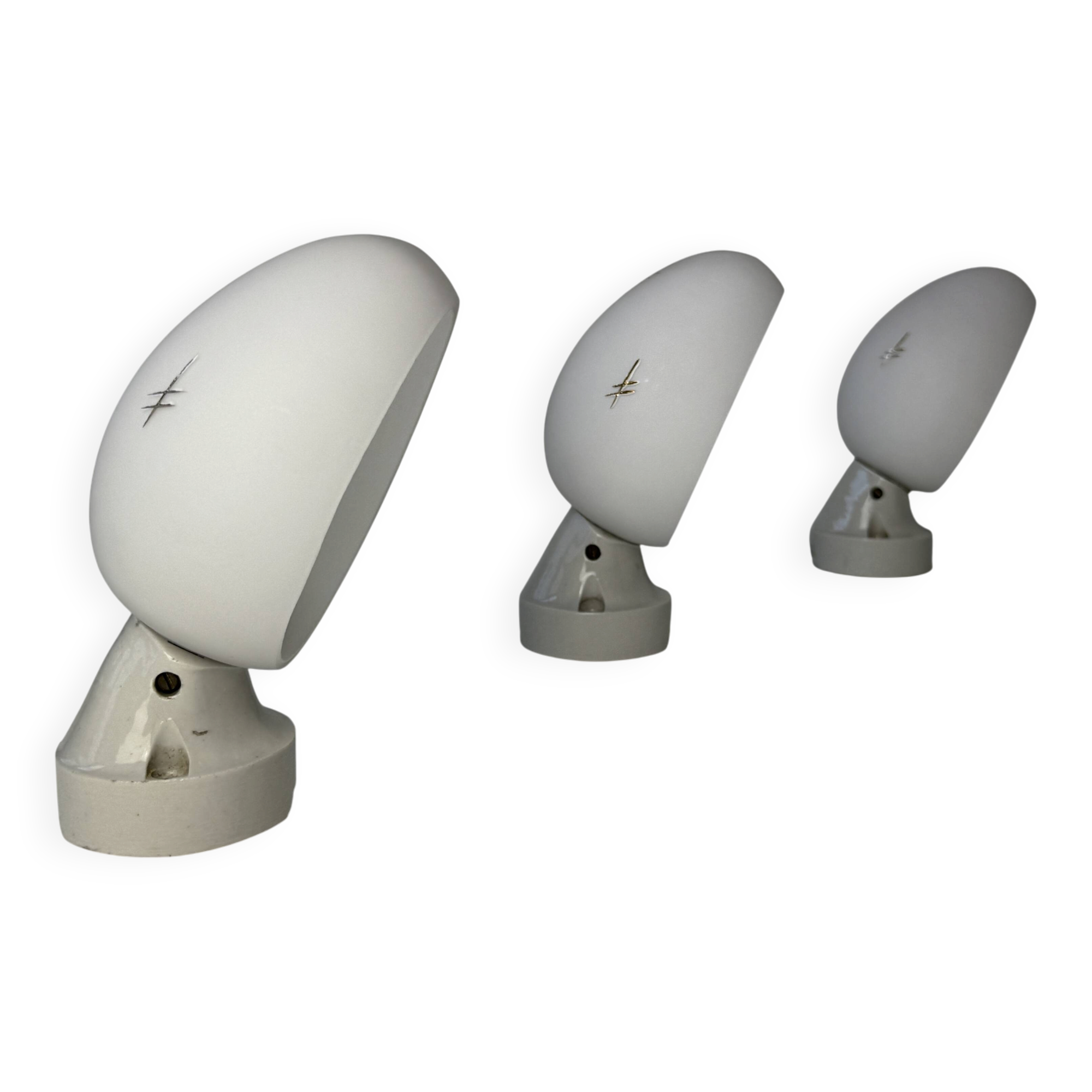 Lot of 3 vintage angled wall sconces.