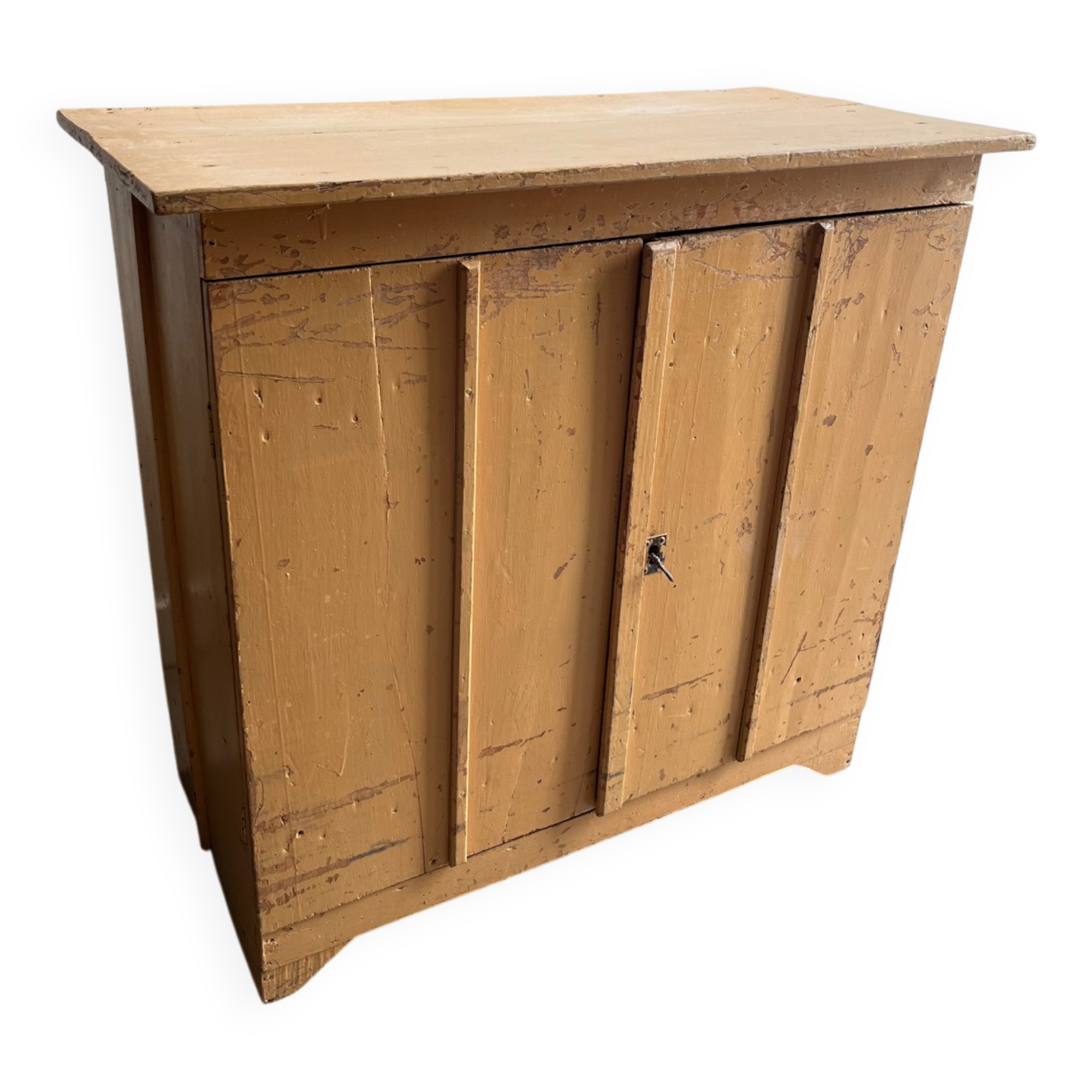 Antique Parisian sideboard with patinated wood / jam cabinet