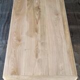 Table basse en fer forgé et plateau en chene brut