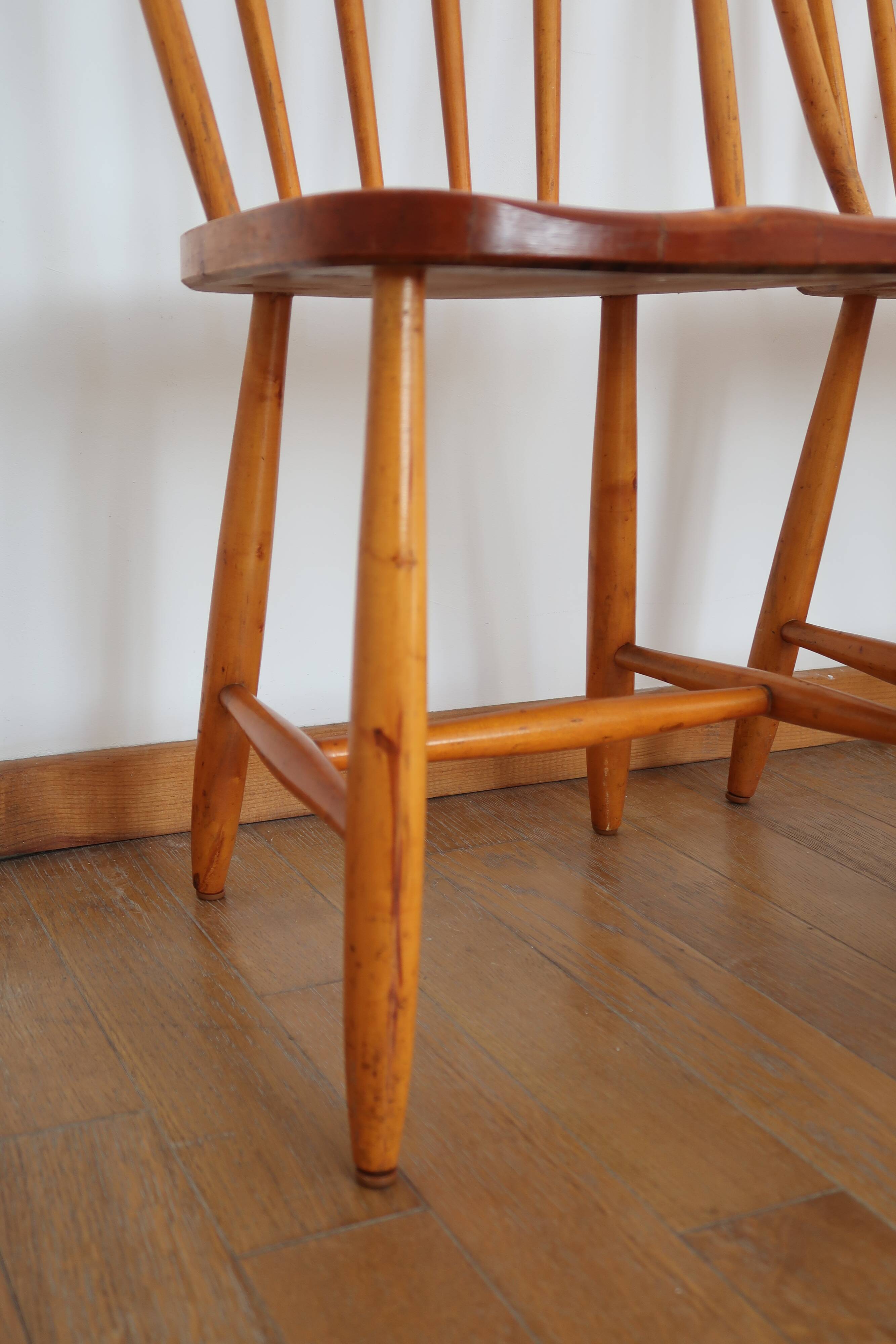 4 Scandinavian beech chairs