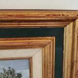 Old oil framed on panel