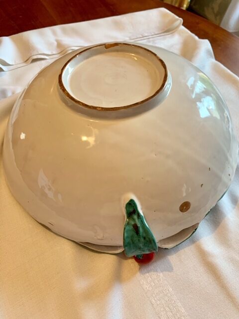 Art deco barbotine fruit bowl dish