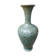 Vase  Art déco en grés de Pierrefonds cristallisé vert