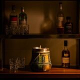 Parchment ice bucket model 935D with Fornasetti decoration by Aldo Tura, 1950