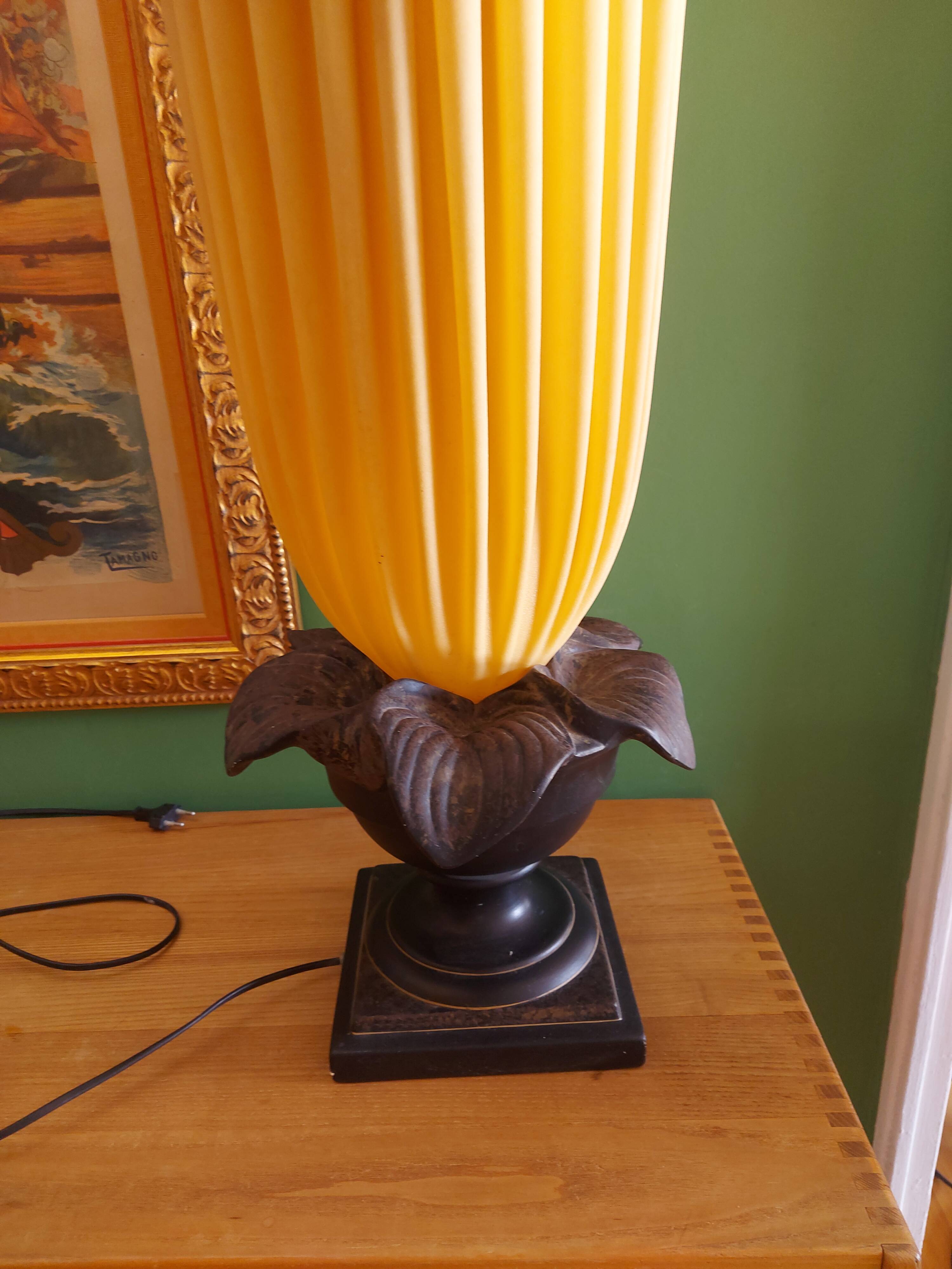 70's georgia jacob lamp, gold leaves