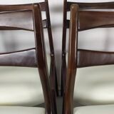 6 white leather Scandinavian chairs