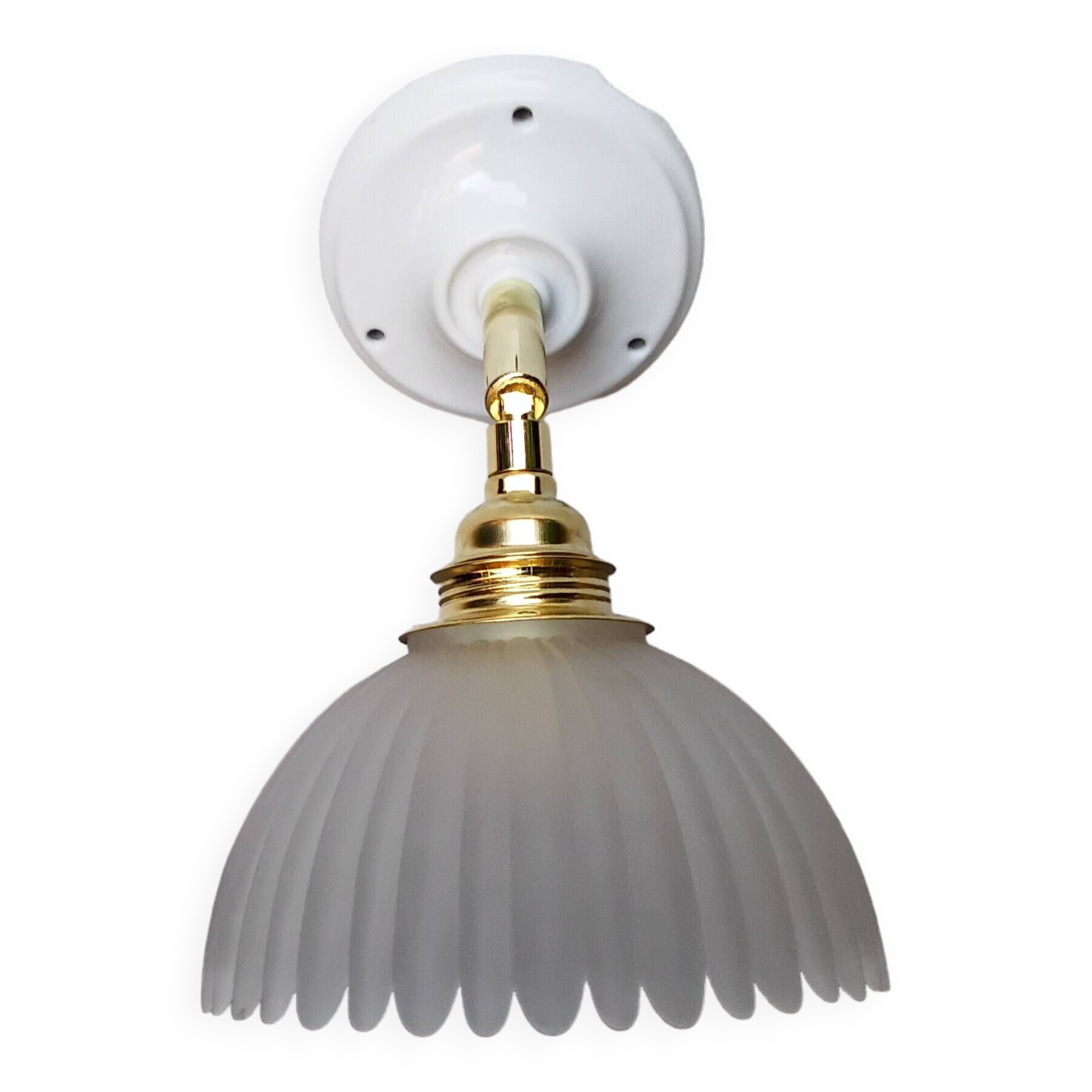 Vintage frosted glass wall light