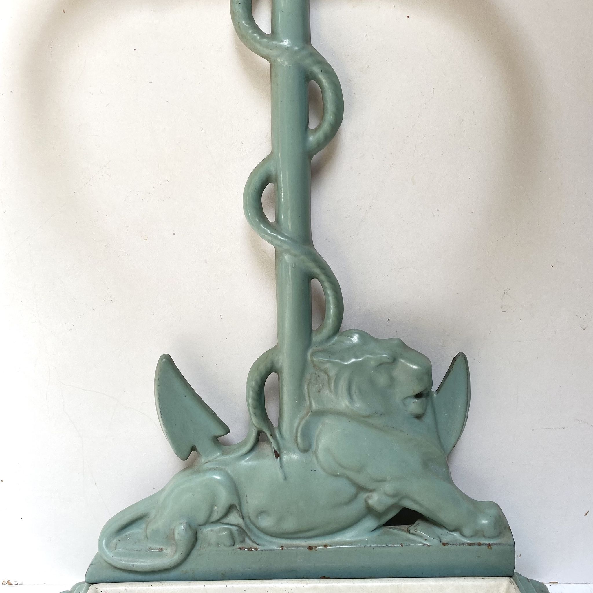 Enameled cast iron umbrella stand from the early 20th century