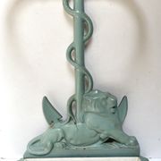 Enameled cast iron umbrella stand from the early 20th century