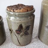 Série de 3 pots en grès émaillé motifs herbier Le Rivet