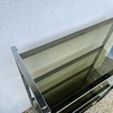 Chrome shelf with smoked glass