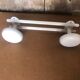 Old Wall Coat Rack x2 Vintage White Metal #A699