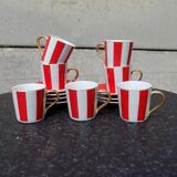 Striped cups and saucers