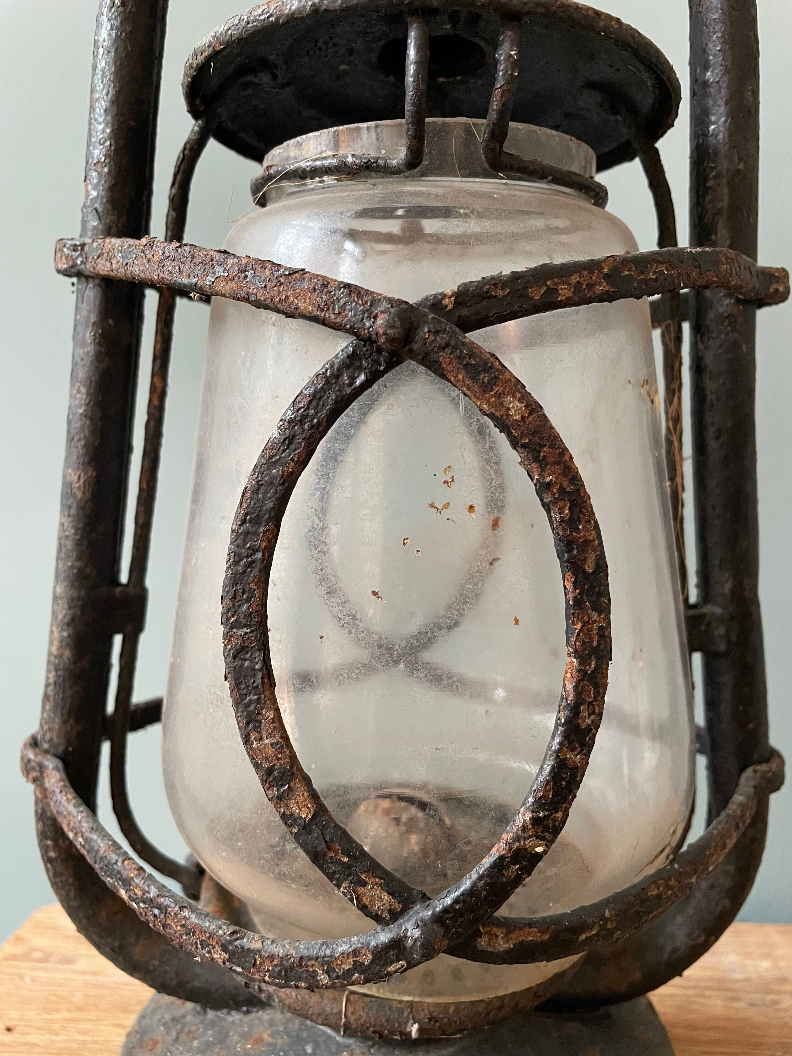 Old kerosene storm lamp