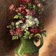 Paire de miniatures, huiles sur panneau, bouquets de fleurs