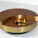 Trg" circular coffee table with bar by willy rizzo, 1970