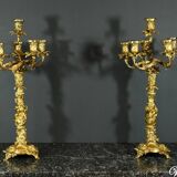 Bronze Candelabra, after J-A. Meissonnier, Rococo style, Napoleonic era