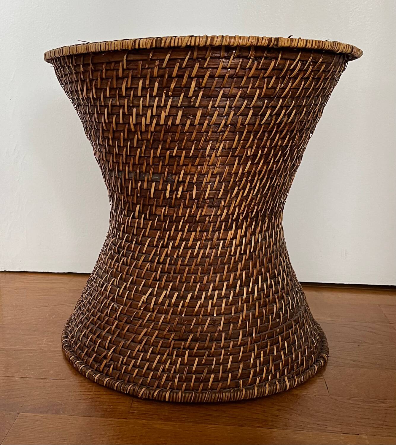 Rattan and cane side table