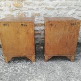 Pair of walnut bedside tables