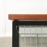 Mid-century teak side table with magazine rack.