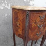 Pair of Louis XV style bedside tables in Marquetry
